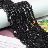 Natural Stone Beads 6-8mm Obsidian Oval Irregular Freeform Tumbled Loose Gemstone Beads for Jewelry Making 15 Inch Strand 50-55