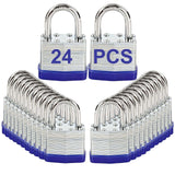 SEPOX Keyed-Alike Padlocks Outdoor, Reinforced Laminated Steel Body Heavy-Duty 1-9/16 40MM, Uncuttable Standard Shackle, 24-Pcs-