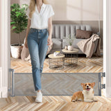 Crazydeer 14 Tall Short Dog Gate to Step Over, Retractable Mesh Pet Door for Small Puppy, Extended up to 55 Wide for Indoor Stai