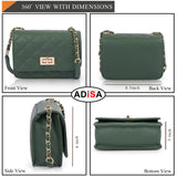 Adisa Women'S Girls Quilted Cross Body Sling Bag (Sl5059-New) (Dark Green),Dark Green,,B0DXR9CZ1T