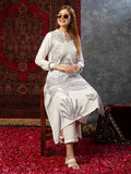 Anni Designer Women'S Cotton Blend Straight Printed Kurta With Pant (Nabhita White-Jl_Xxl_White_Xx-Large),White,2XL,,,