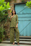 Leriya Fashion Women Printed Party Regular Fit Ethnic Wear Co-Ord Kurta Set For Women (Lf-W2107&Tr1062-Xl-Green)