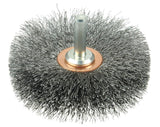 Weiler 17615 3 Narrow Face Stem-Mounted Crimped Wire Wheel, .008 Steel Fill, 1/4 Stem, Made in The USA (Pack of 10)