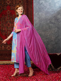 Gosriki Women'S Cotton Blend Printed Straight Kurta With Pant & Dupatta (Neti Sky Blue-Gs_Xl_Sky Blue_X-Large),Sky Blue,,B0D73XXH9L