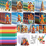 Blosssound 112 Pcs Christmas Coloring Books Drawing Books Stacking Crayons Bookmarks Goodie Bags for DIY Holiday Gifts