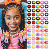 VENOFEN 60PCS Dreadlock Beads Gingham Round Bead for Locs Mixed Color Braids Accessories