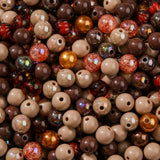 BERMRO 12mm Brown Acrylic Beads 300pcs Focal Spacer Bead Chunk Bubblegum Beads for DIY Crafting Necklace Bracelet Jewelry Making