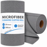 Amazon Brand Solimo Microfiber Cleaning Cloth Roll, 20 Reusable TearOff Sheets, Multipurpose Cleaning Towels, Highly Absorben