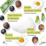 Tree to Tub Sensitive Skin Face Wash for Dry Skin - Fragrance Free Gentle Face Cleanser for Women & Men, Unscented Hydrating Foa