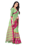 Dhruvi Trendz Womens Banarasi Cotton Saree With Blouse Piece (Dt-S181_Green)