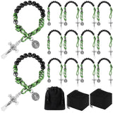 Tondiamo 12 Pcs One Decade Paracord Rosary Beads Gift with 12 Pcs Gift Bag Catholic Rosary Saint Benedict Medal for Men Women Pa