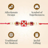 Shalinindia Premium Designer Red Kundan Stone Rakhi For Brother Rakhi Thread, Rakhi Bracelet, Traditional Raksha Bandhan Gift F,Nylon,Multicolor