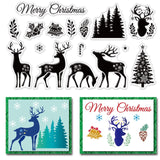 CRASPIRE Christmas Clear Stamps Merry Christmas Deer Elk Tree Transparent Silicone Stamps Decoration Scrapbooking for Card Makin