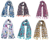 Fusfus WomenS Printed Chiffon Scarves And Stoles, Free Size(Multicolour, Fs1166) Pack Of 6 (Multicolor2)