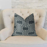 Plutus Brands Plutus Conduit Espresso Handmade Throw Pillow, 24 X 24, Black/White