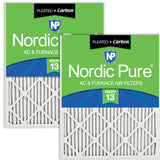 Nordic Pure 18x25x1 (17 1/2 x 24 1/2 x 3/4) Pleated Air Filters MERV 13 Plus Carbon 2 Pack