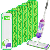 Swiffer PowerMop Compatible Reusable Microfiber Mopping Pad Refills - 6 Pack Washable for Multi-Surface Wood Floor Cleaning, 13-