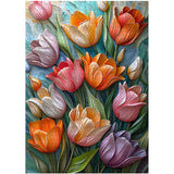 Tulips Flower Puzzles for Adults 1000 Pieces, Unique Floral Puzzle Art, Hard Plant Puzzle, Colorful Tulip Challenging Jigsaw Puz