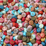LAIDANLA 1500PCS Acrylic Letter Beads Alphabet Gold Letters Retro Colored Round Bead 7 4mm for Jewelry Bracelets Necklaces Key
