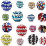 RUBYCA Pave Czech Crystal Disco Ball Clay Beads fit Shamballa Jewelry (50pcs, 10mm, Mixed Color)