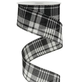 MEEDEE Blue and Green Plaid Ribbon 2.5 Inch Buffalo Plaid Wired Ribbon 2.5 Inch Navy and Green Plaid Christmas Ribbon 25 Yards S