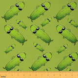 Kids Cute Pickles Fabric by The Yard Kids 2 Yard Pickles Waterproof Outdoor Fabric for Chairs Boys Girls for Boys Decor Green Ve