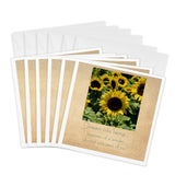 3dRose Vintage Sunflower Seeds of Joy - Greeting Cards, 6 x 6 inches, set of 6 (gc_28022_1)