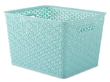 Whitmor Resin Form Tote Large, Turquoise