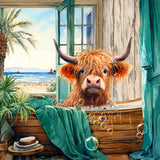 Axquilon Cow Diamond Painting Kits for Adults, Highland Cow Diamond Art Kits for Adults, DIY Round 5D Diamond Painting Highlandc
