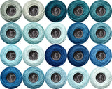Soft 20 Colors Classic Crochet Thread 20 Pack,100% Cotton (Delft Blue-828-927)