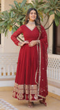 Wedani Georgette Embroidered Anarkali Kurta Set For Women (In Alpha 2Xl Regular Maroon),MAROON,2XL,Georgette,Anarkali,