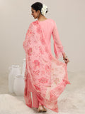 Libas Women'S Organza Kurta Set (49179_Pink Pink M