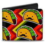 BuckleDown Womens BuckleDown Pu Bifold Taco Man Bi Fold Wallet, Multicolor, 4.0 X 3.5 Us