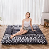 Japanese Floor Futon Mattress - Thicken Sleeping Pad, Roll Up Floor Lounger Bed for Camping, Guest Room - Thick, Soft and Comfor