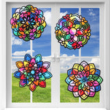Tinlade 24 Pack Fall DIY Suncatcher Paper Crafts Stained Glass Effect Paper Suncatchers, 600 Tissue Papers, Window Art Arts and