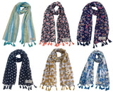 Fusfus WomenS Printed Chiffon Scarves And Stoles, Free Size(Multicolour, Fs2003) Pack Of 6 (Multicolor4)
