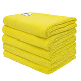 SOFTSPUN Microfiber Cloth (5pcs 40x60cms 340GSM) Yellow, Super Soft Absorbent Cleaning Towels Cleans & Polishes Everything in