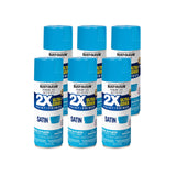 Rust-Oleum 327942-6PK American Accents Spray Paint, 12 oz, Satin Oasis Blue, 6 Pack