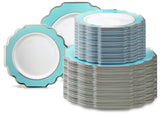 OCCASIONS 240 Plates Pack (120 Guests) Heavyweight Wedding Party Disposable Plastic Plates-120x10.5'' Dinner + 120x8'' Appetiz