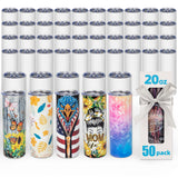 UIRZOTN 50 Pack 20oz Sublimation Tumbler Blanks Skinny Straight in Bulk, Stainless Steel Insulated Sublimation Tumbler with Poly