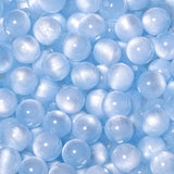 NITOPUPU 100Pcs 8mm Light Blue Cat Eye Beads with Glitter Powder Round Resin Beads for Jewelry Making DIY Bracelets Necklace Ear