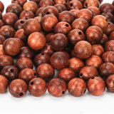 Prometis 200pcs 10mm Natural Sandalwood Round Beads Gorgeous Craft Handmade Polished Spacer Mala Pray Beads with Elastic Cord fo