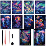 Georgie Porgy Scratch Paper Art Set for Kids Adults Magic Rainbow Scratchboards for DIY Arts and Crafts Kits Christmas Birthday