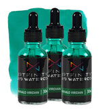Artfinity Liquid Watercolor Paint 30 ml Bottle - 3 Pack, Phthalo Viridian - Vibrant Dye-Based Liquid Watercolor w/Glass Pipette,