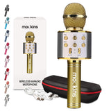 Mockins Gold Bluetooth Karaoke Microphone for Kids with Built in Bluetooth Microphone Wireless Speaker | Wireless Mic Karaoke Co