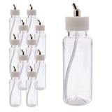 Master Airbrush (Pack of 10) TB009 Empty 3.4Ounce (100cc) Plastic Jar Bottles with 30 Down Angle Adaptor Lid Assembly Fits D