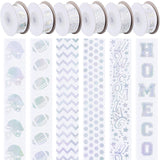 Juinte 60 Yard Holographic Silver Homecoming Mum Ribbon, 7/8 Wide Football Grosgrain Ribbon Roll for Gift Wrapping Homecoming M