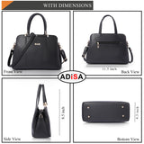 Adisa Two Tone Handbag 3 Compartments Shoulder Bag For Women And Girls With Sling Belt (Ad4084-Bla),Black,,B0F6X8SMWZ