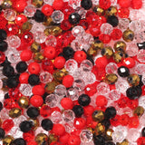 Songxi 300pcs 6mm Red Glass Beads for Jewelry Making, 5 Style 3 Size Crystal Beads for Bracelets Jewelry Making, Spacer Beads fo