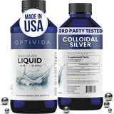 Optivida Health Nano Colloidal Silver Liquid (1 Pack) - Immune Support Supplements with Silver Hydrosol, Liquid for Immune Suppo